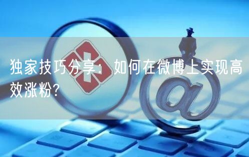 独家技巧分享：如何在微博上实现高效涨粉?