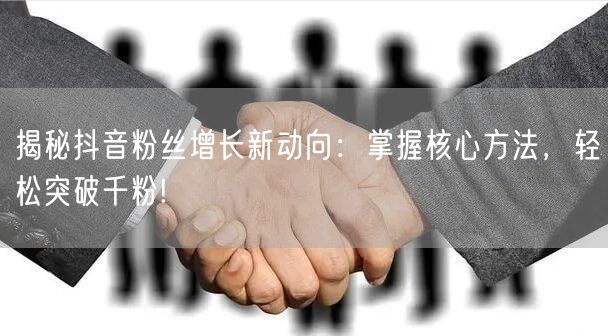 揭秘抖音粉丝增长新动向：掌握核心方法，轻松突破千粉!