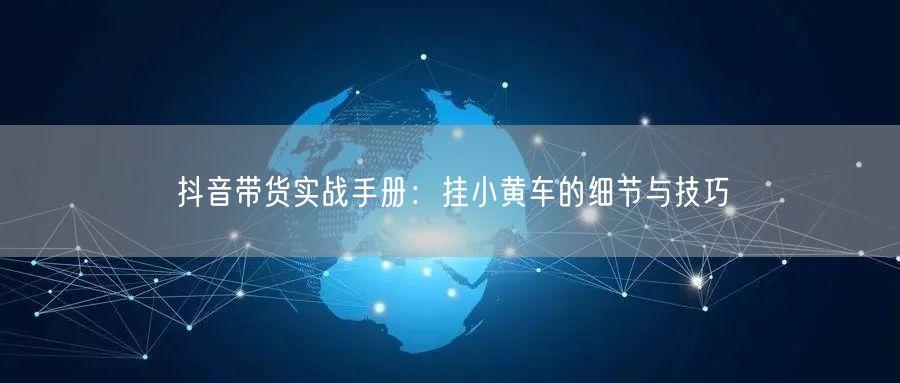 抖音带货实战手册：挂小黄车的细节与技巧