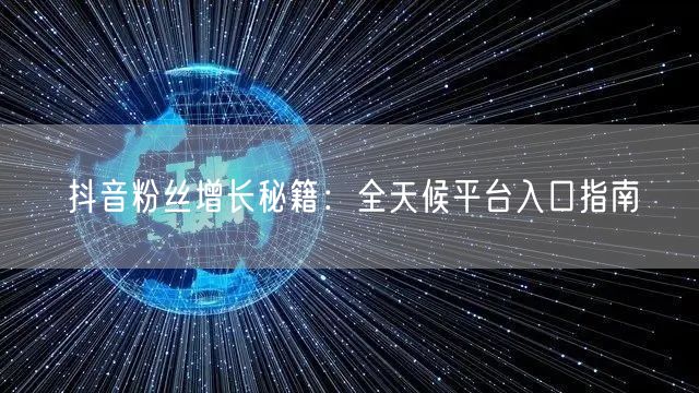 抖音粉丝增长秘籍：全天候平台入口指南