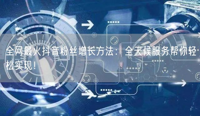 全网最火抖音粉丝增长方法：全天候服务帮你轻松实现！