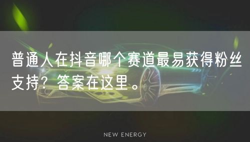 普通人在抖音哪个赛道最易获得粉丝支持？答案在这里。