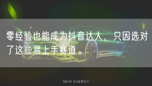 零经验也能成为抖音达人，只因选对了这些易