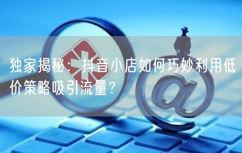 独家揭秘：抖音小店如何巧妙利用低价策略吸引流量？