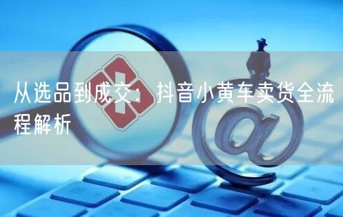 从选品到成交：抖音小黄车卖货全流程解析