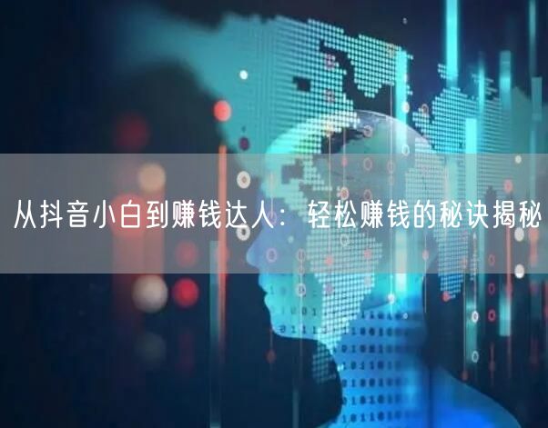 从抖音小白到赚钱达人：轻松赚钱的秘诀揭秘