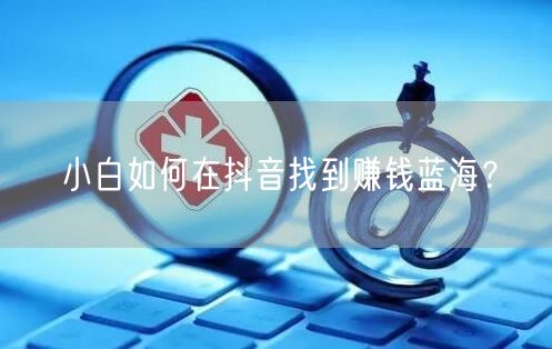 小白如何在抖音找到赚钱蓝海？