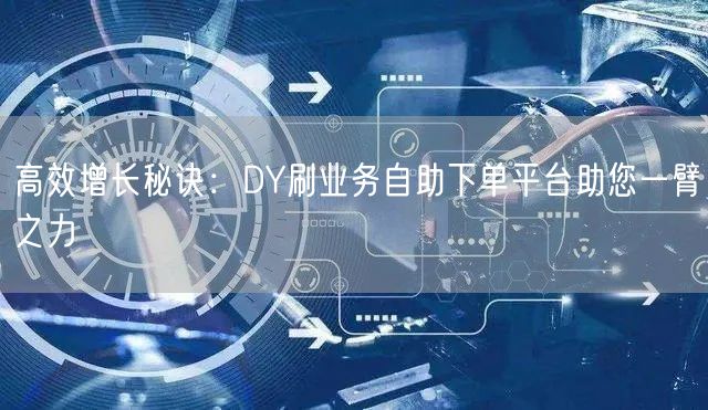 高效增长秘诀：DY刷业务自助下单平台助您一臂之力